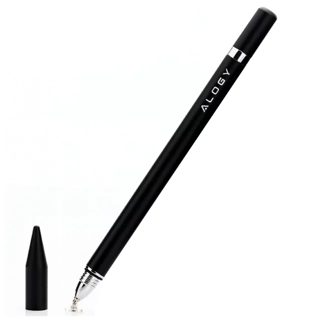 Kapacitní dotykový stylus Alogy 2 v 1 pro obrazovku telefonu a tabletu s perem Černá