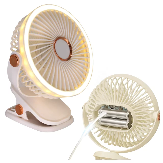 Ventilátor Větrník Větrník Přenosný klip Alogy Stolní dětský kočárek Akumulátorový bílý