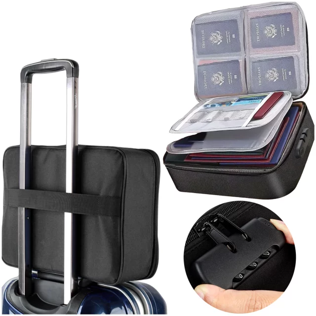 Walizka torba podróżna etui organizer na dokumenty Alogy Bag for Documents with Number Lock - 37x26x11cm Czarna