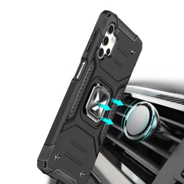 Wozinsky Ring Armor Tough Hybrid Case Magnetic Cover Halter für Samsung Galaxy A73 blau