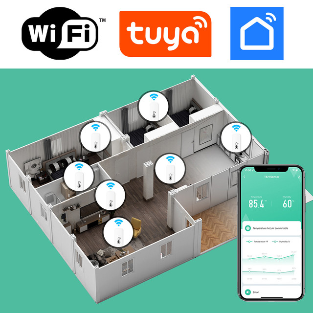Smart WiFi sensor Alogy temperature and humidity Tuya Smart Life Monitor thermometer white