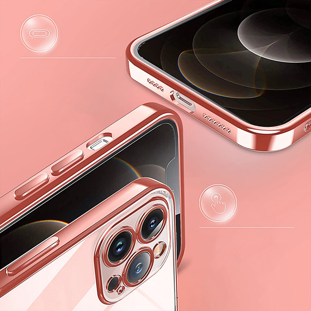 Etui Alogy TPU Luxury Case z osłonką na aparat do Apple iPhone 12 Pro różowo-przezroczyste + Szkło