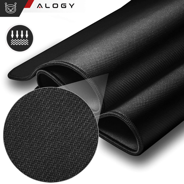Desk pad for mouse and keyboard Anti-slip protective mat XL 80x40 cm Alogy Black