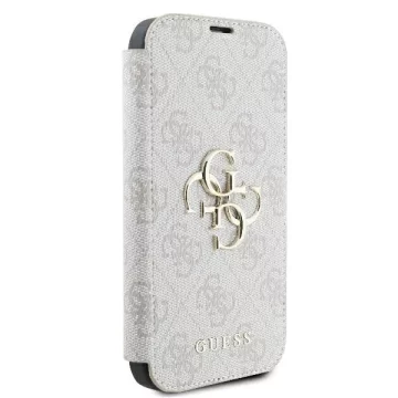 Guess 4G Metal Logo Book Case iPhone 16 6,1″ – Pink z funkcją podstawki