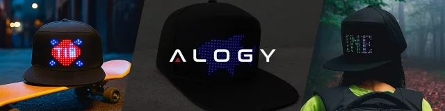 Czapka z daszkiem z oświetleniem LED RGB Piksele bluetooth Alogy PixelCap™ led telefon komórkowy sterowana aplikacją pixel Czarna