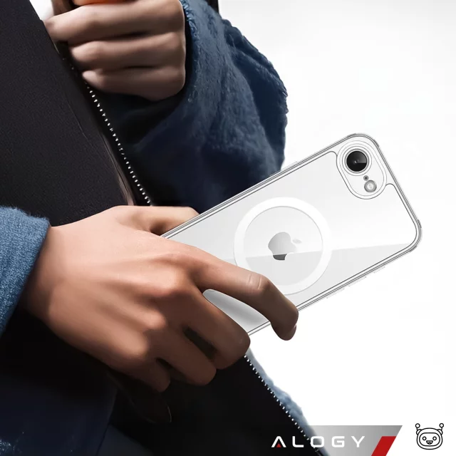 Etui do Apple iPhone 16e obudowa ochronna na telefon Alogy HybridMag™️ Case do MagSafe Przezroczyste