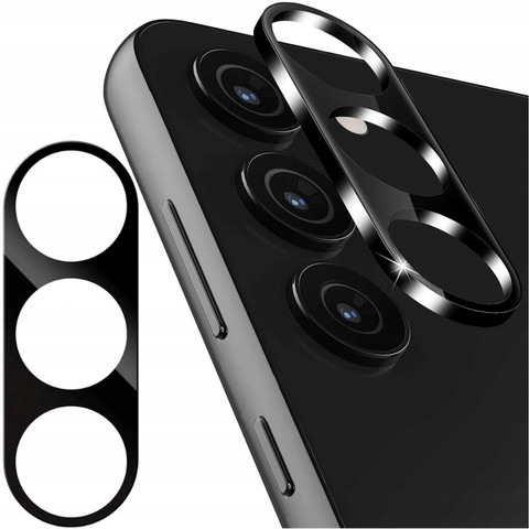 Metal cover for Samsung Galaxy S24, protective for the camera island, Alogy Metal Lens, black