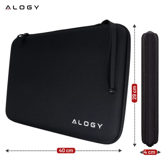 Laptop-Hülle, MacBook Air Pro 13,3 Zoll Alogy Hartschaum-Tasche, Schutzhülle für 13–14 Zoll Laptops, Schwarz
