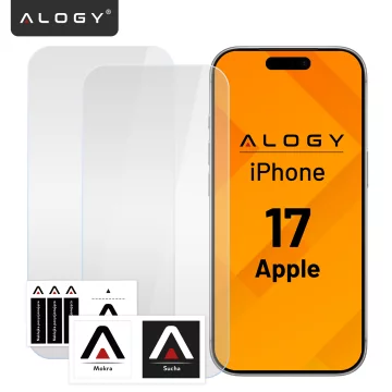 Alogy 3in1 Case Pack™ – Černý hybridní kryt MagSafe se 2 ochrannými tvrzenými skleněnými pouzdry pro Apple iPhone 17