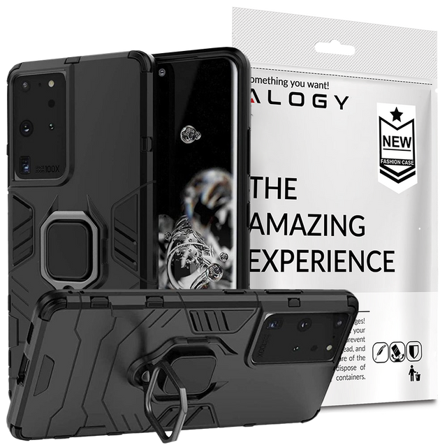 Etui Alogy Stand Ring Armor do Samsung Galaxy S21 Ultra czarne
