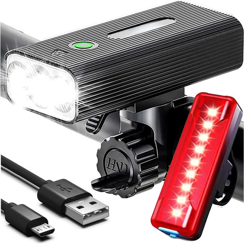 Světlo na kolo Přední Zadní LED Přední Zadní Světlo na kolo Vodotěsné IPX5 USB Bike Light Alogy