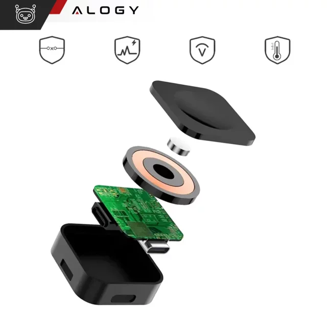 HUB splitter Alogy Adaptér pro počítačový notebook s USB-C na 3x USB-A 2.0 1x USB-A 3.0 šedý