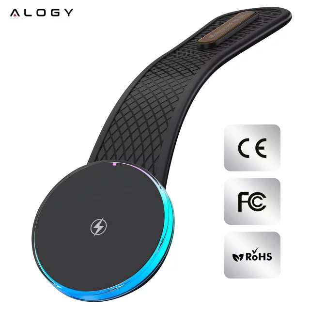 Uchwyt samochodowy Alogy Car Holder do MagSafe z ładowaniem indukcyjnym 2w1 15W Czarny