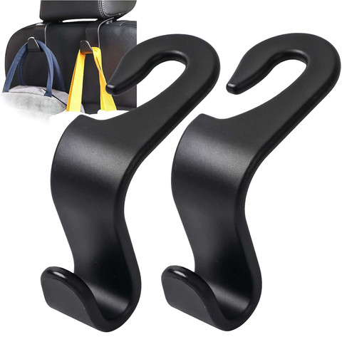 2x Hanger holder car hook for seat headrest car organizer hook Alogy Car Black