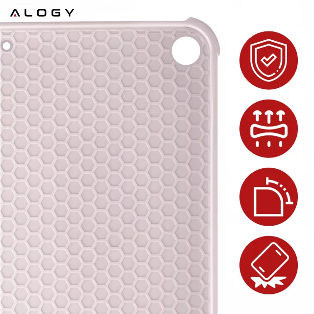 Hülle für Apple iPad 10.2 9 Gen 8/7 2021/2020/2019 Smart Pencil Case Alogy TPU Tablet Cover Rosa Glas