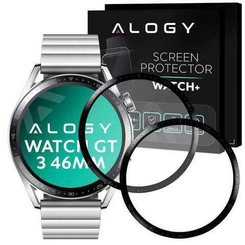 2x Alogy 3D Flexible Glass for Huawei Watch GT 3 46mm Black