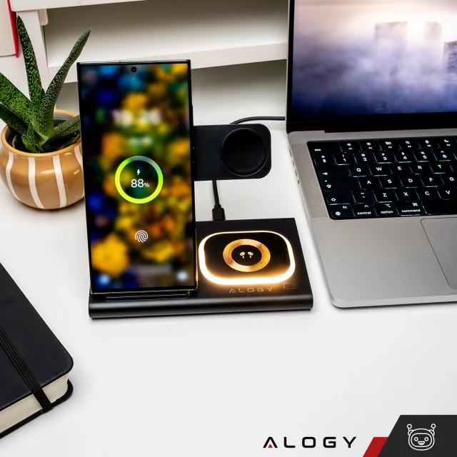 Kabelloses Ladegerät für Samsung: 3-in-1 kabellose Ladestation für Samsung Galaxy Watch 7/6/5/4/3 Pro Classic, Galaxy Buds für S24 Ultra, S23, S22, S21, S20, Note 20/10, Z Fold