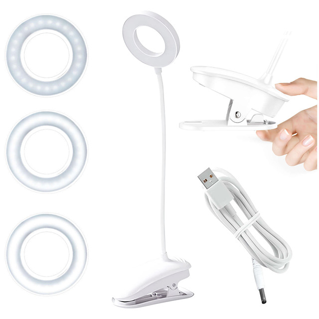 Desk lamp Alogy Desk LED Ring Lamp with a desk clip wireless flexible White