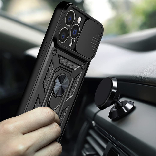 Alogy Camshield Stand Ring Case with Camera Cover for Apple iPhone 13 Pro Glass