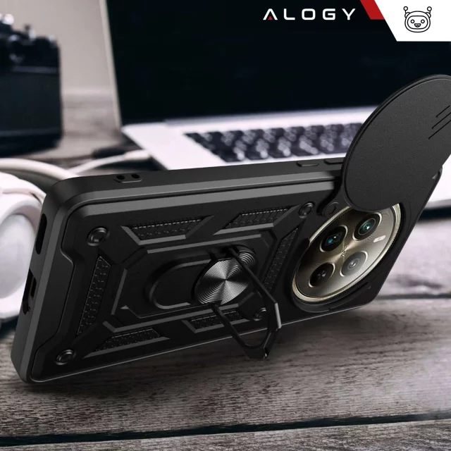 Case for Realme 12 Pro 5G / Realme 12 Pro Plus 5G armored Slide Case Ring camera protection housing Camshield Alogy black