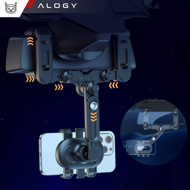 Uchwyt samochodowy do telefonu na lusterko wsteczne auta samochodu Alogy Mirror Car Holder Czarny