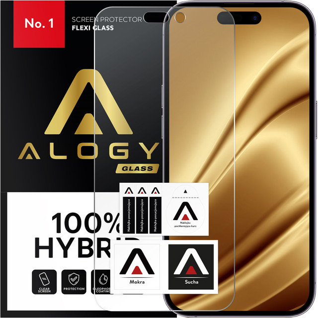 Hybrid Glass for Apple iPhone 14 Pro Max for Alogy Flexi Glass 9H Case Friendly Flat Screen Protector