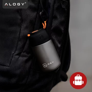 Termoska na večeři pro děti Polévka 700ml Alogy Nerezová skládací lžička Tepelně šedá