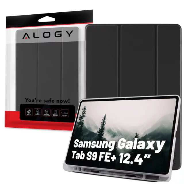 Ochranný kryt pro Samsung Galaxy Tab S9 FE 12.4" Alogy Book Cover Case, pouzdro na tablet, černé