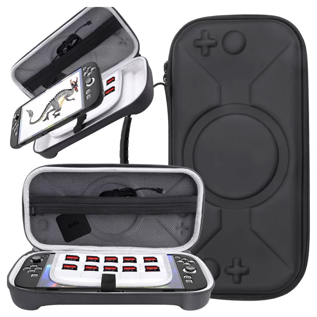 Pokrowiec Torba Ochronna do Nintendo Switch 2 2025 Twarde Etui , Wodoodporna, Lekka, z Tłoczonym Wzorem, Alogy HardFoamBag™ – Czarna