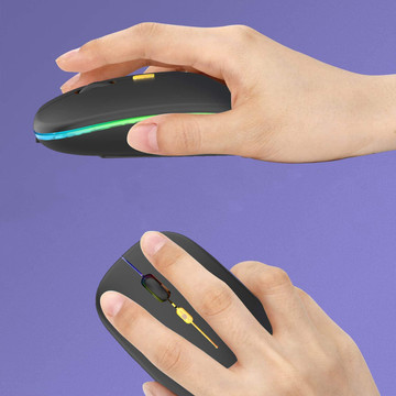 Silent Slim Mouse Alogy LED RGB podsvícená myš pro tabletový notebook Černá