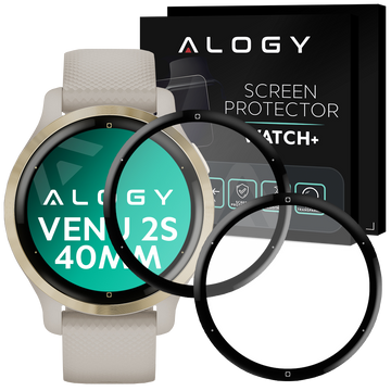 2x Alogy 3D Flexible Glass for Garmin Venu 2s 40mm Black