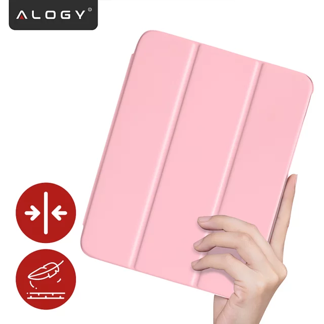 Etui Ochronne do Apple iPad 10.9" 10 Gen 2022 / iPad 11" A16 11 Gen 2025 Hybrydowe z Miejscem na Rysik, Składana Okładka z Funkcją Podstawki 2w1, Alogy HybridBook™ Case – Różowe