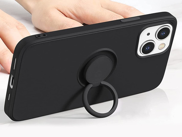 Ring Ultra Slim Alogy Silicone Case for Apple iPhone 13 Mini Black Glass