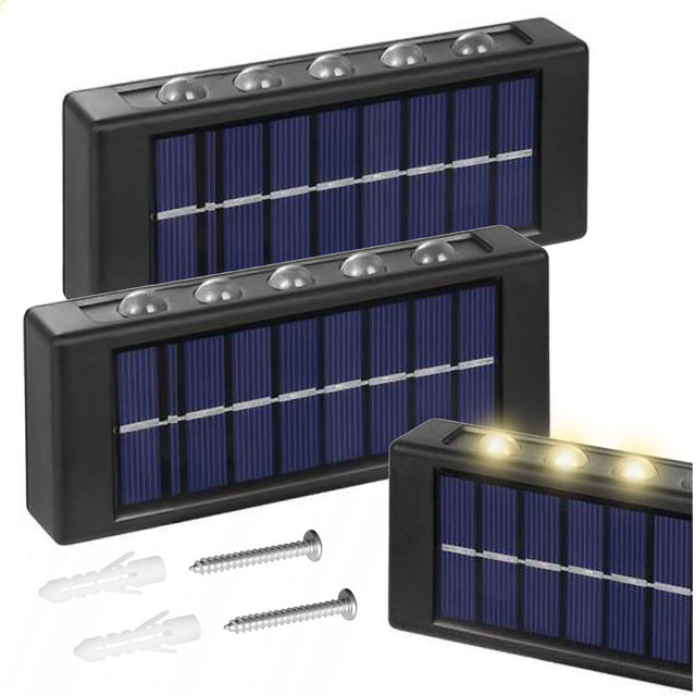 2x Solar wall lamp Alogy Solar Lamp outdoor IP65 2V facade with dusk sensor 10 LED