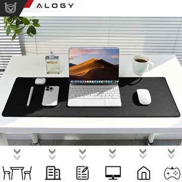 Desk pad for mouse and keyboard Anti-slip protective mat XL 80x40 cm Alogy Black