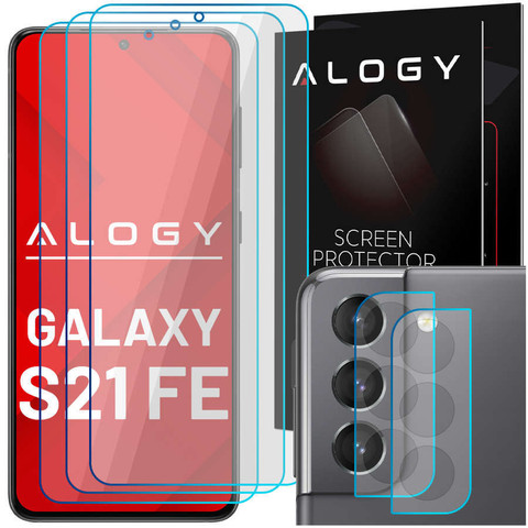 3x 9H tvrzené sklo na displej, 2x sklo na objektiv fotoaparátu Alogy Glass Pack pro Galaxy S21 FE