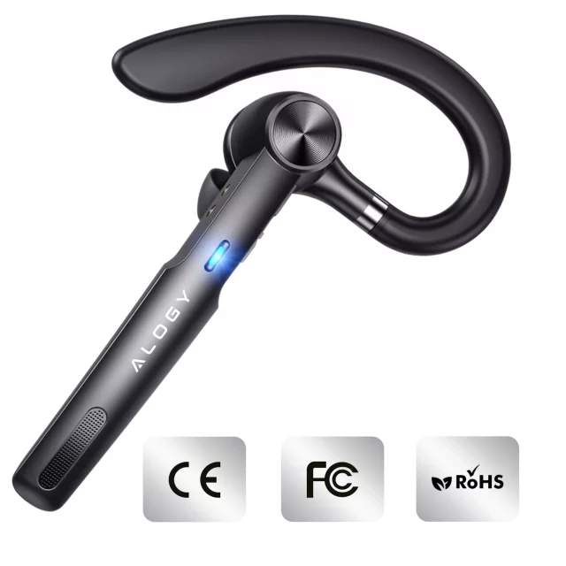 Słuchawka bezprzewodowa do rozmów Bluetooth zestaw słuchawkowy z etui ładującym G1 Alogy Czarna