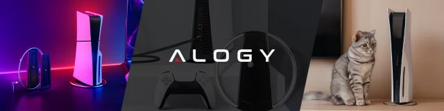 Stojak pionowy do PlayStation 5 PS5 / Slim / Pro – stabilna metalowa podstawa chłodząca, antypoślizgowa, poprawia cyrkulację powietrza – Alogy SteelStand™