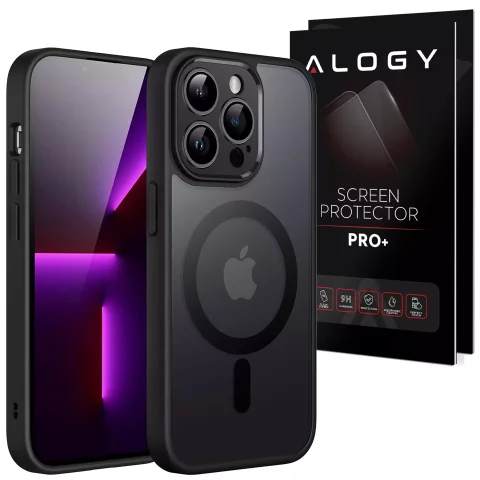 Case for Apple iPhone 12 Pro Alogy MagSafe Hybrid Matte Case matte cover with lens protection black Glass