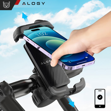 Fahrrad-Telefonhalter 4,7–6,8 Zoll für Telefon, Fahrradlenker für Fahrrad, Motorrad, verstellbar, Alogy Sport, Schwarz