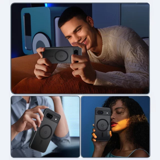 Google Pixel 8a case Alogy MagSafe Hybrid Matte Case MagMat matte black back cover