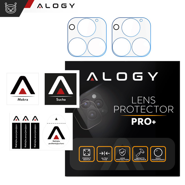 2x Camera lens glass for iPhone 15 Pro / 15 Pro Max Alogy lens clear transparent