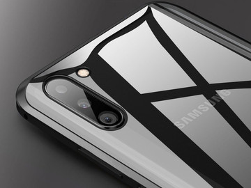 Dr.Fit doppelseitige magnetische Glashülle für Galaxy Note 10 Silber