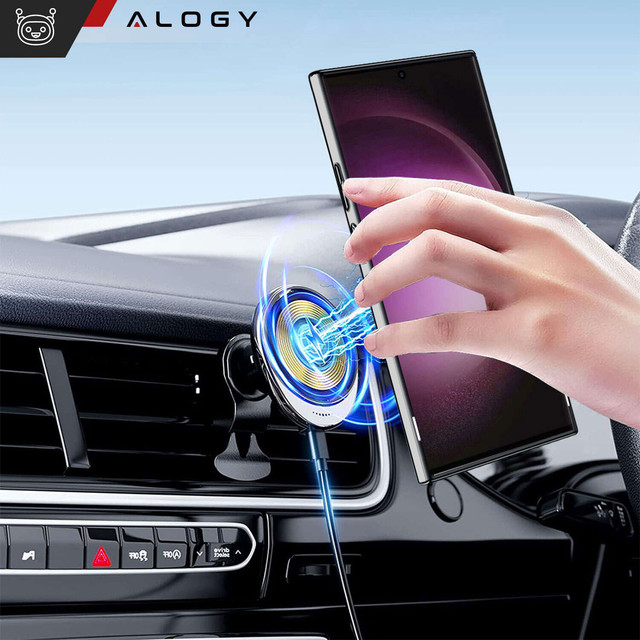 Case for Samsung Galaxy S24 Ultra Magnetic Case Ring Mag Safe Clear Holder Magnet Alogy Black Transparent Qi Charger