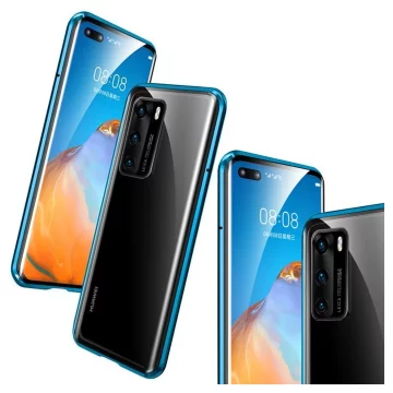 Double-sided Dr.Fit magnetic glass case for Huawei P40 Blue