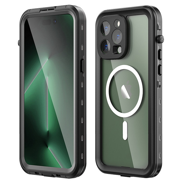 Alogy Waterproof Case IP68 Case with Clear Back 360 Armor Case for MagSafe for Apple iPhone 14 Pro