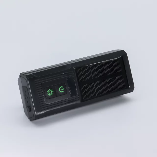 LED-Fahrradfrontlicht mit Solarpanel und Hupe, superhell (1000 lm, 4400 mAh), wasserdicht, schwarz