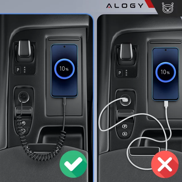 Alogy Spiral-Autoladekabel 66W 5A 150cm USB auf USB-C schwarz