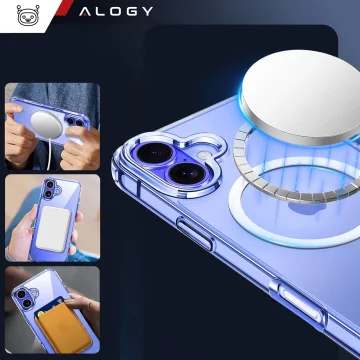 Hülle für Apple iPhone 16 Plus Alogy Anti-Shock Hybrid Case für MagSafe Transparent