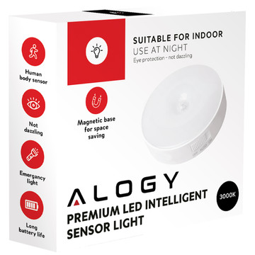 4x Lampe LED Bewegungsmelder Dämmerung Nachtlampe Alogy Sensor Light Kabellose Möbelbeleuchtung Warmes Licht 3000k